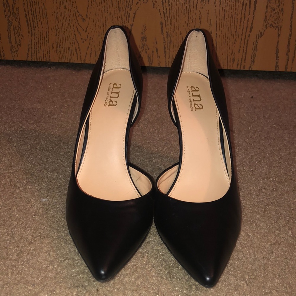 a.n.a Black Pointed Toe Stiletto Heels